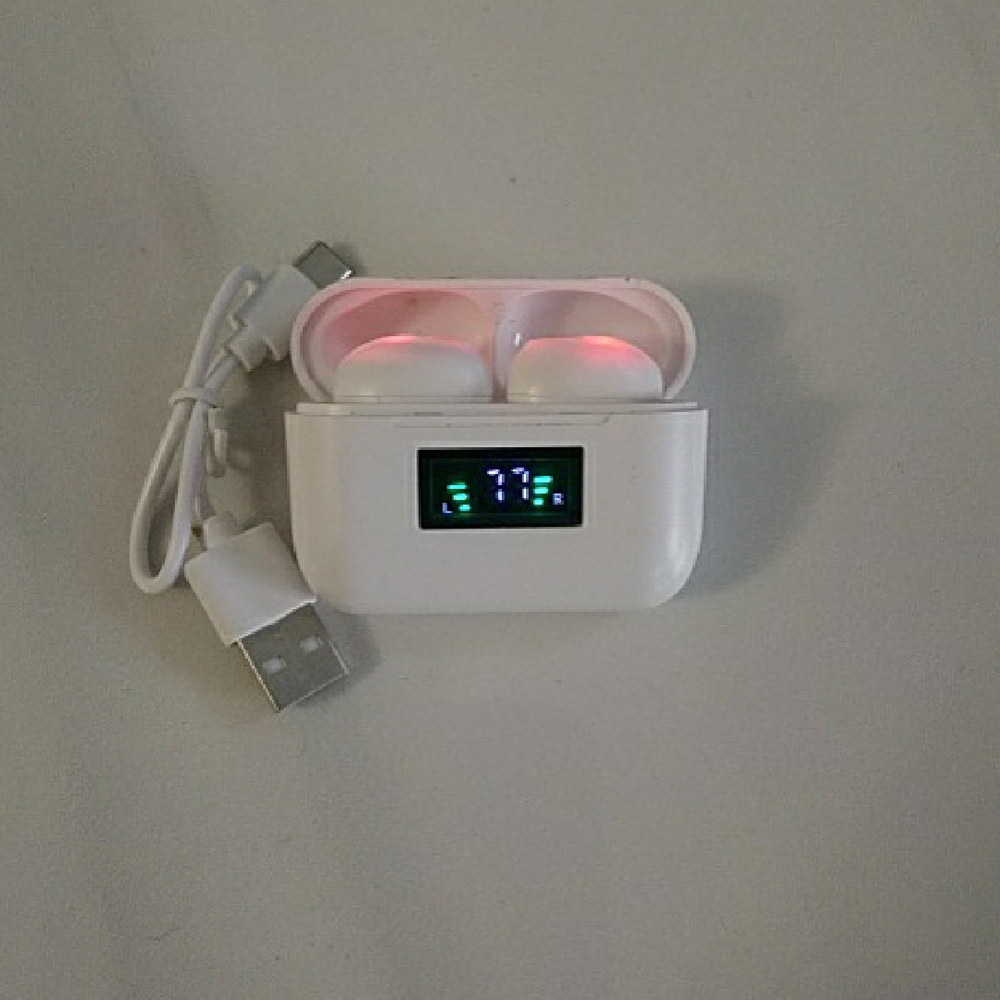 White Wireless Earbuds with Charging Case